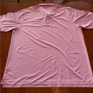 Donald Ross Mens XXL Pink White Striped Short Sleeve Golf Polo Shirt